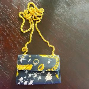 Vintage Nicole Miller Silk Mini Bag - jewel and diamond print